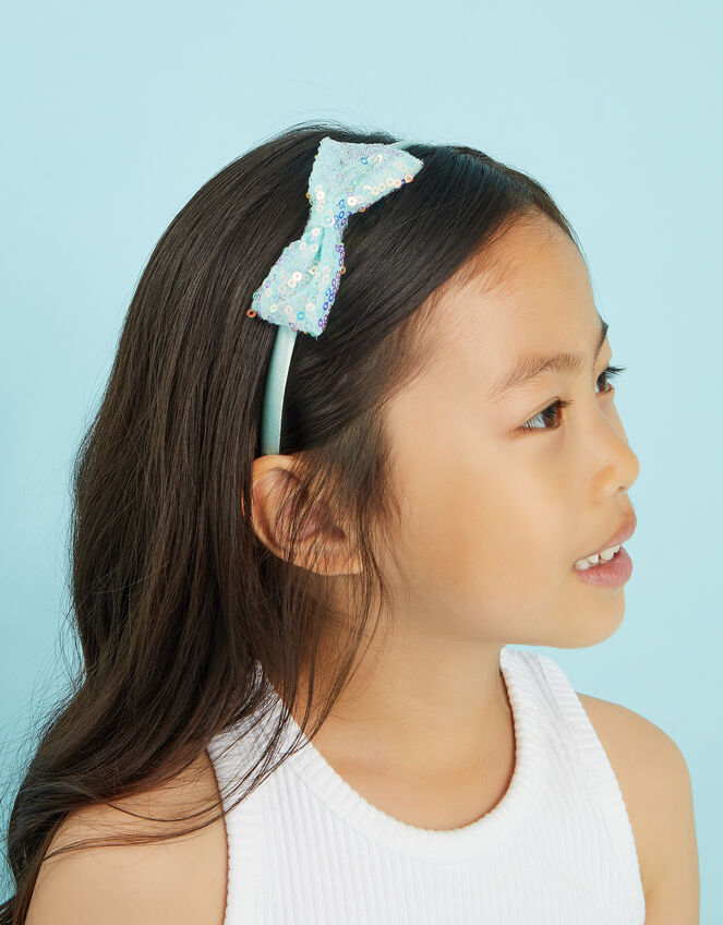 Sequin Bow Headband, , large