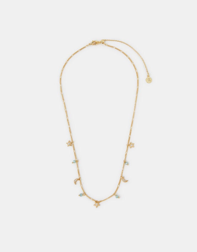 14ct Gold-Plated Celestial Charm Necklace, , large