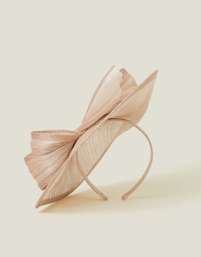 Teardrop Bow Fascinator, Natural (CHAMPAGNE), large