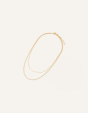 14ct Gold-Plated Sparkle Chain Layered Necklace, , large