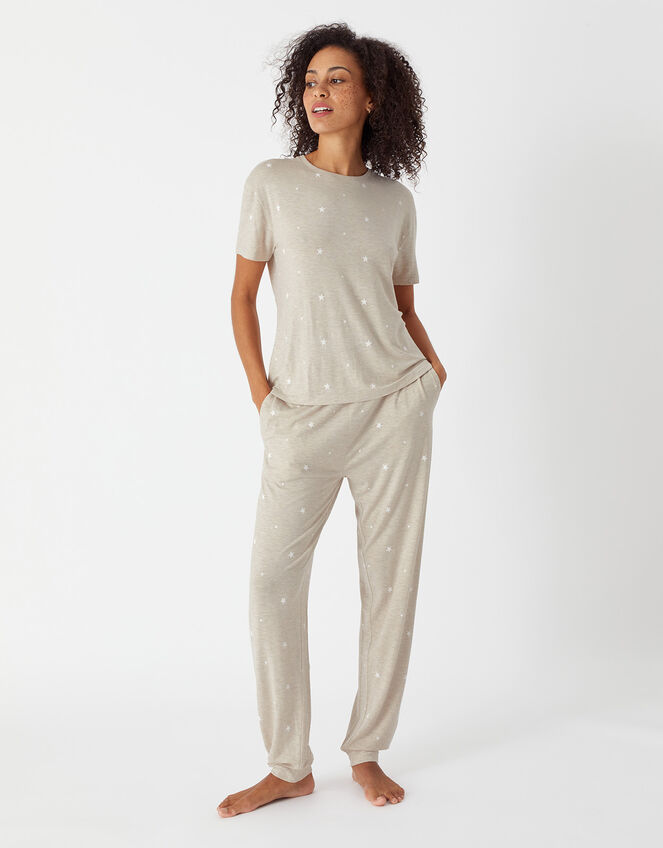 Star Jersey Pyjama Set, Grey (GREY), large