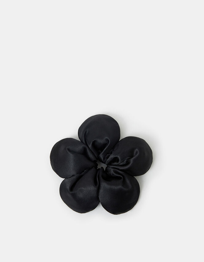 Flower Satin Hair Scrunchie, , large