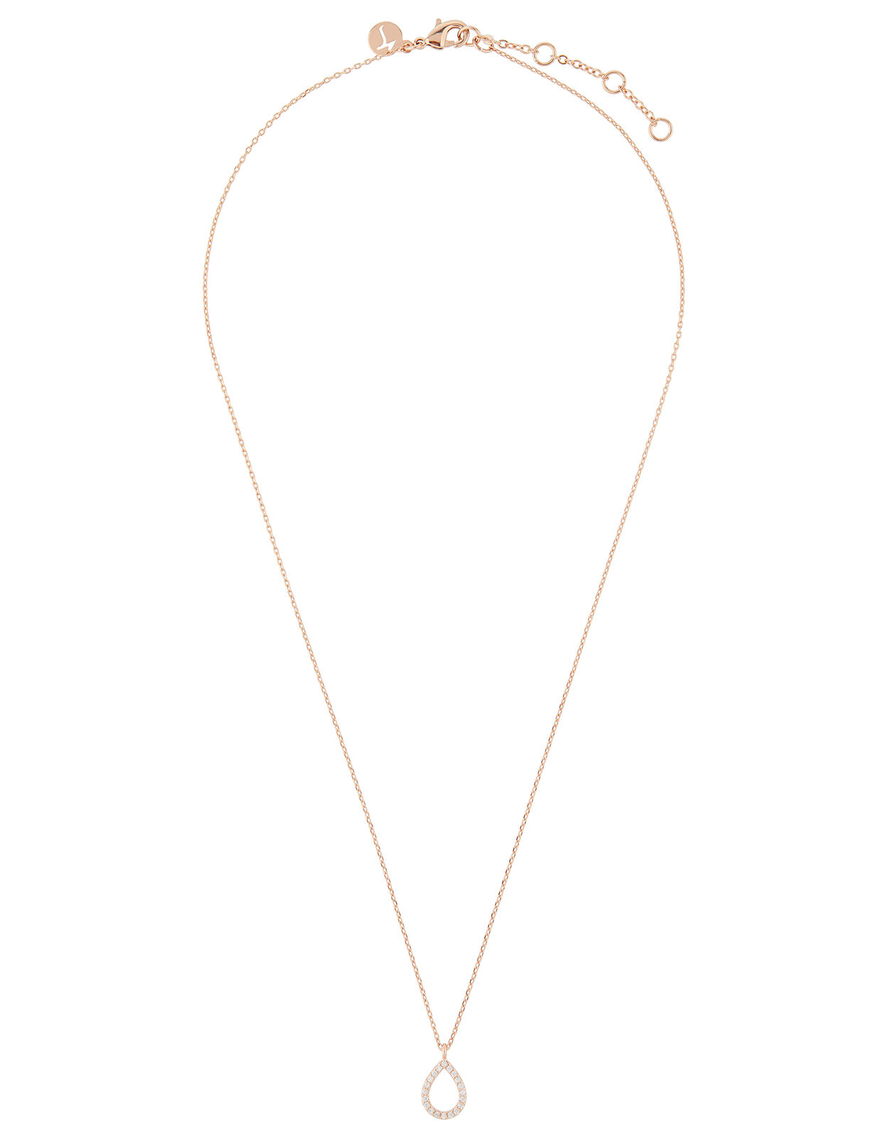 Sparkle Peardrop Rose Gold Plated Necklace Z for Accessorize