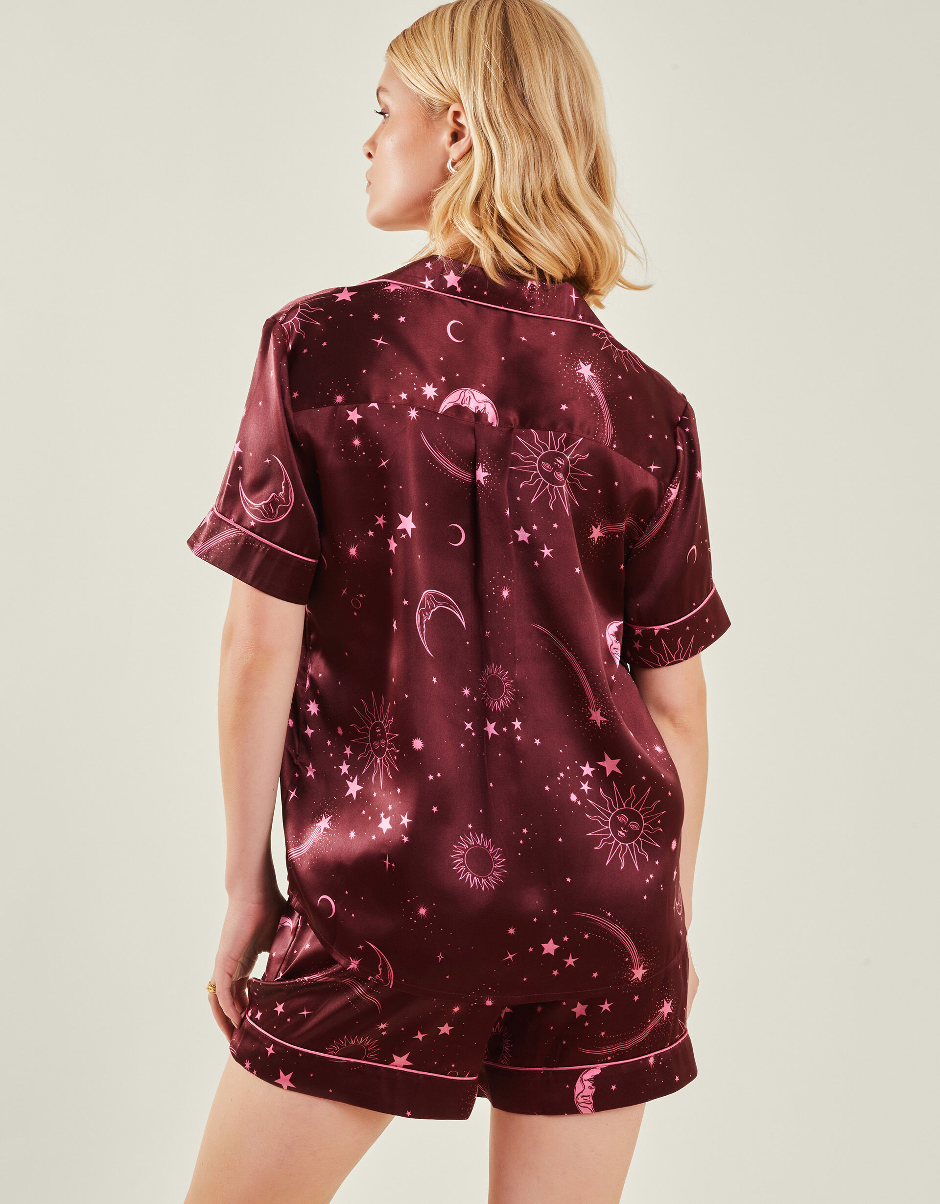 Celestial Satin Short Pyjama Set Red Shop All Accessorize Global