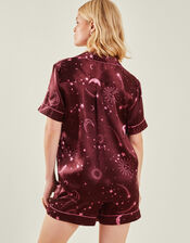 Celestial Satin Short Pyjama Set, Red (BURGUNDY), large