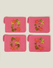Summer Initial Pouch, Pink (PINK), large