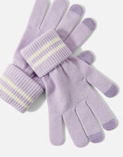 Varsity Stripe Gloves, Purple (LILAC), large