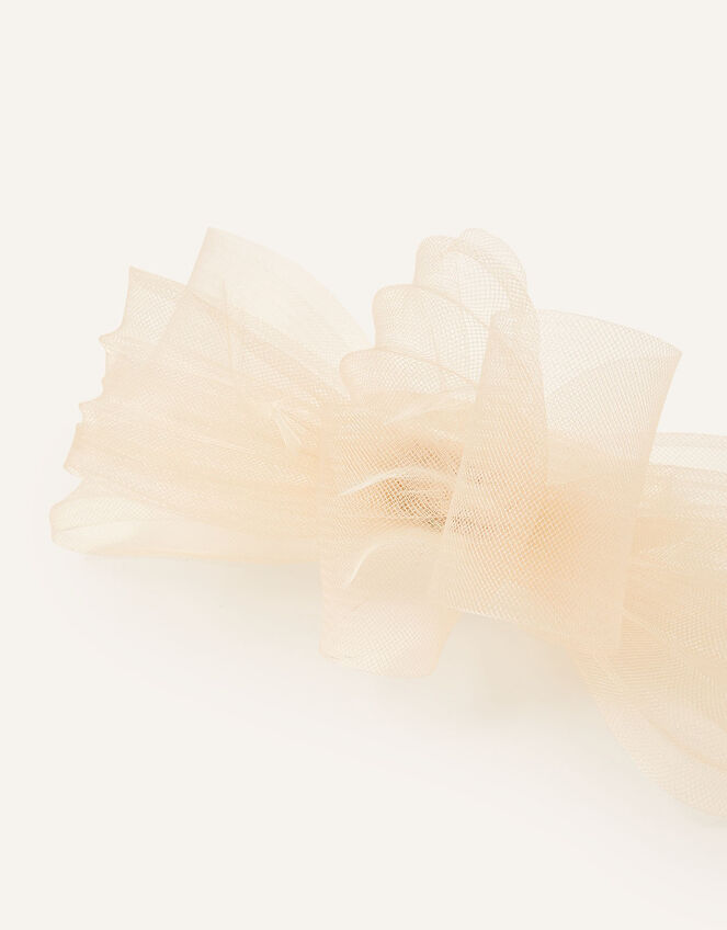 Sofia Crin Bow Sinamay Band Fascinator, Natural (CHAMPAGNE), large