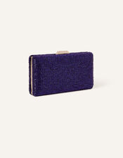 Beaded Hardcase Clutch Bag, Blue (BLUE), large