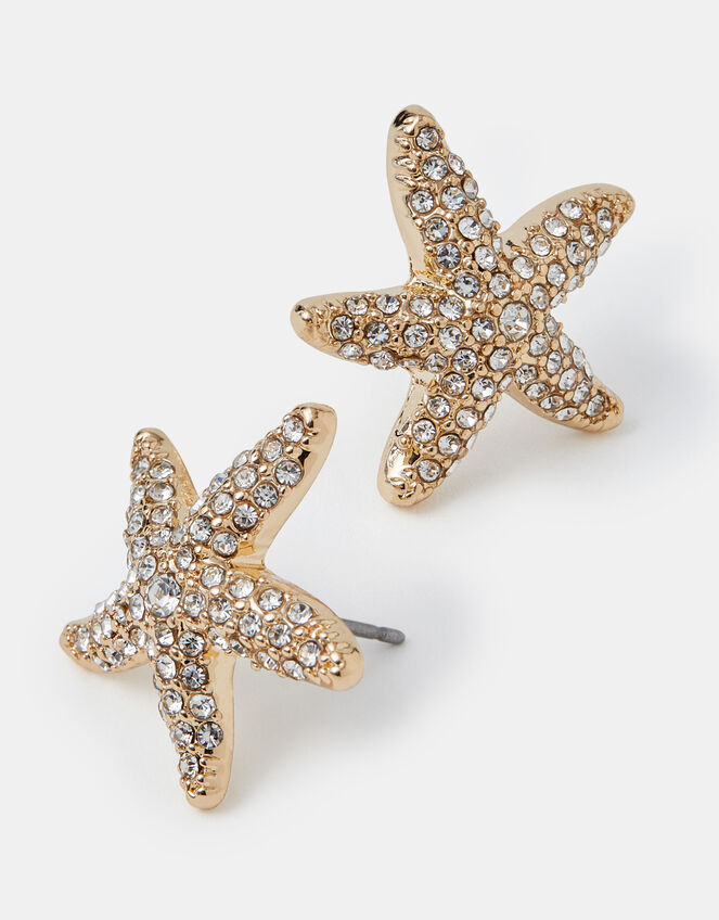 Diamant&eacute; Starfish Stud Earrings, , large