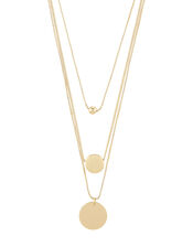 Layered Disc Pendant Necklace, , large