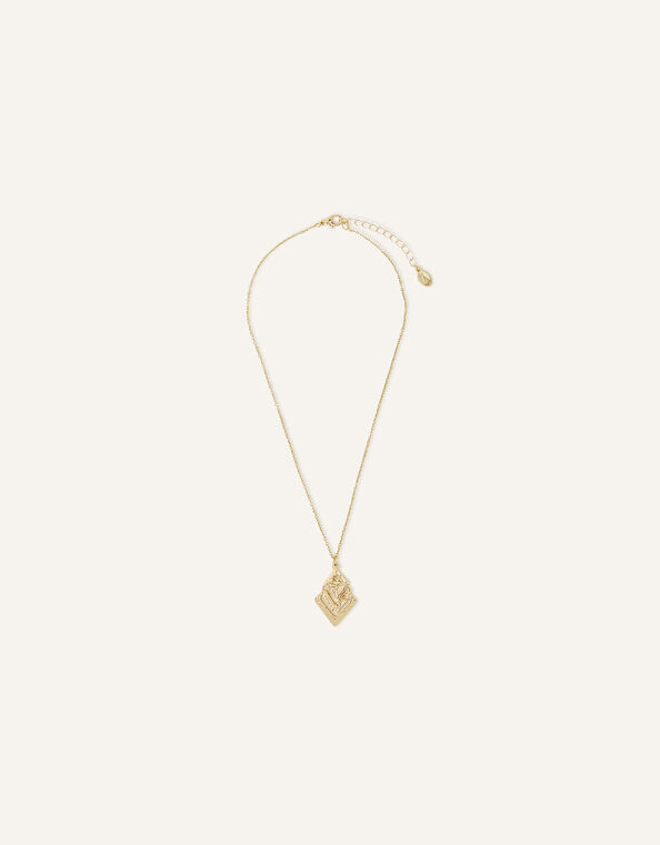 Diamond Cut Out Pendant Necklace, , large
