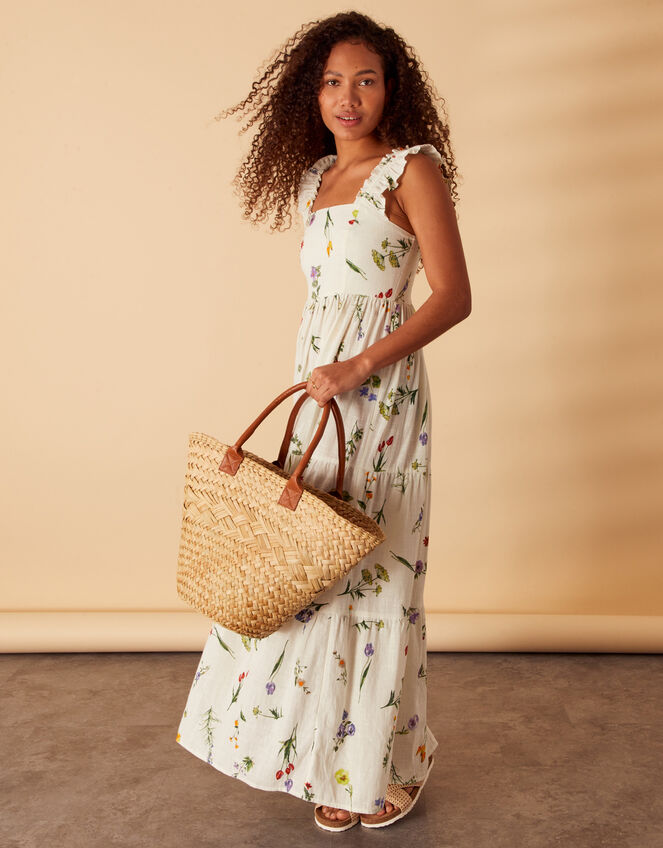 Large Straw Basket Shoulder Bag , , large