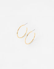Small Facet Cut Hoops, , large