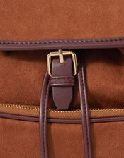 Multi-Pocket Faux Suede Backpack, , large