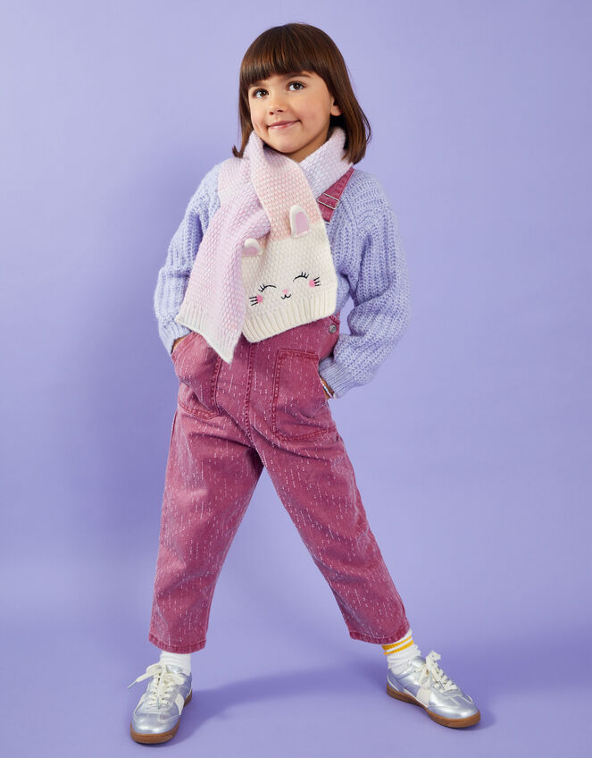 Girls Bunny Ombre Knit Scarf, , large
