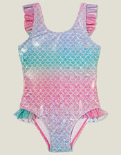 Girls Mermaid Swimsuit, Multi (PASTEL MULTI), large