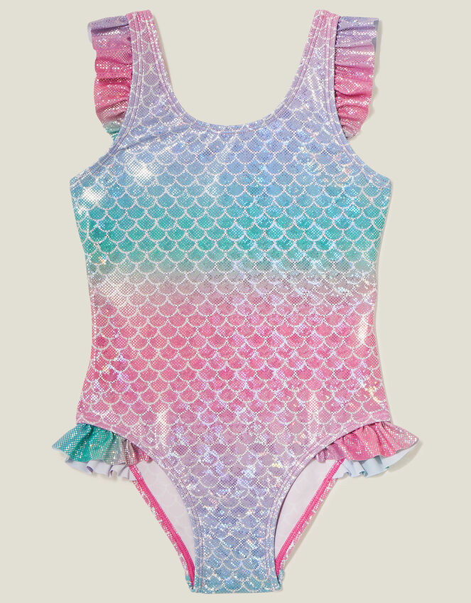 Girls Mermaid Swimsuit, Multi (PASTEL MULTI), large