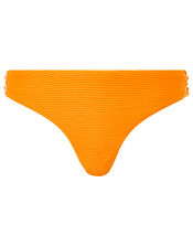 Eyelet Detail Ribbed Bikini Briefs, Orange (ORANGE), large