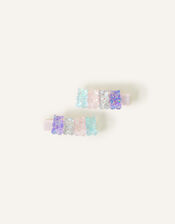 Girls Bear Hair Clips Set of Two, BRIGHTS MULTI, large