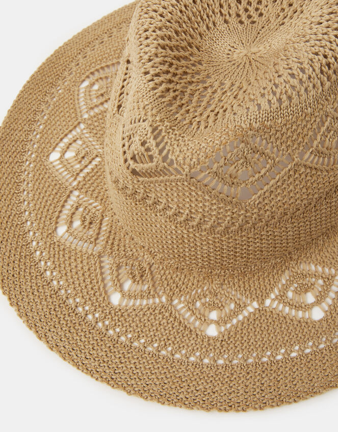 Woven Fedora Hat, , large