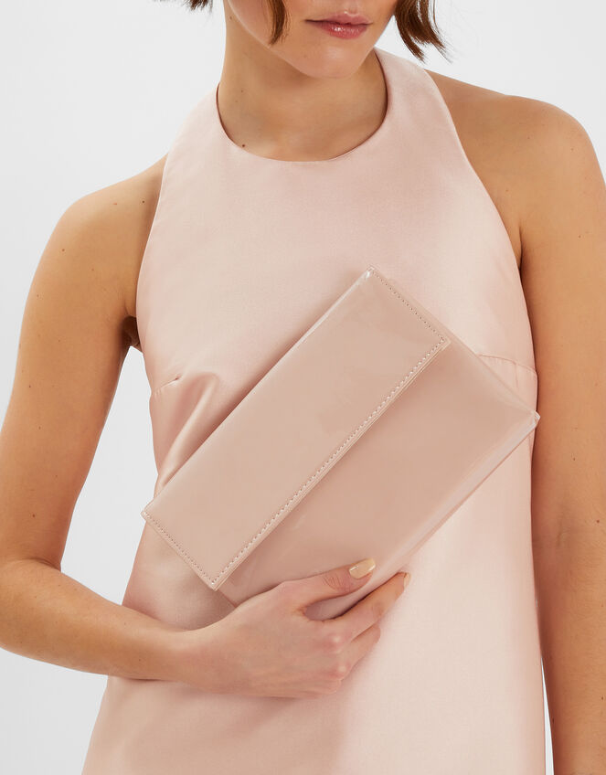 Patent Fold-Over Clutch Bag, , large