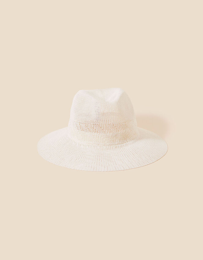 Packable Fedora Hat, Cream (CREAM), large