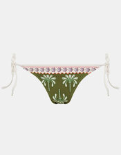 Palm Tie Side Bikini Bottoms, Green (KHAKI), large