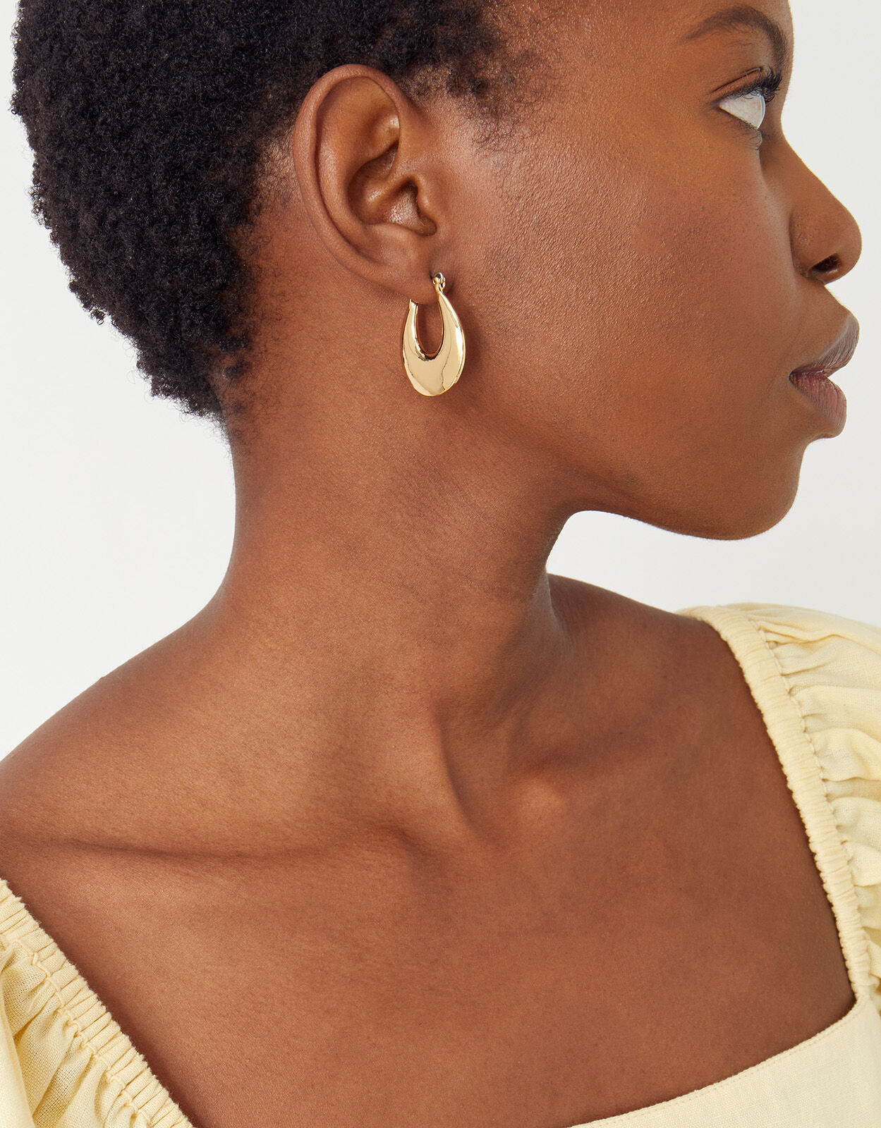 Chunky oval cheap hoop earrings