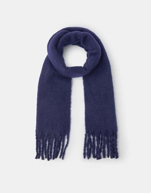 Super Soft Plain Scarf, Blue (NAVY), large