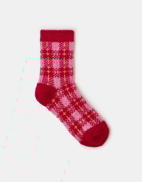 Cosy Check Socks, , large