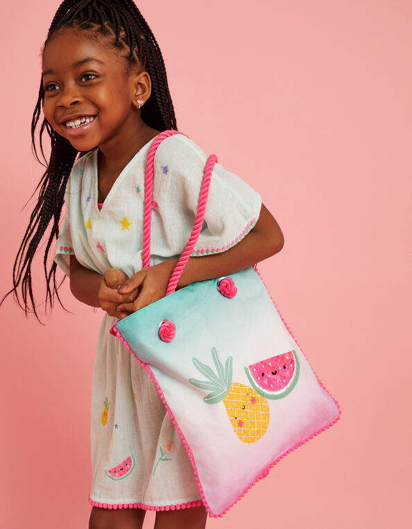 Girls Fruit Print Shopper Bag, , large