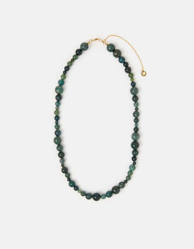 14ct Gold-Plated Chalcedony Beaded Necklace, , large