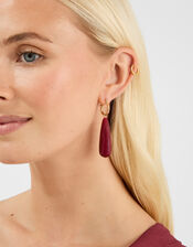 Resin Drop Hoop Earrings, , large