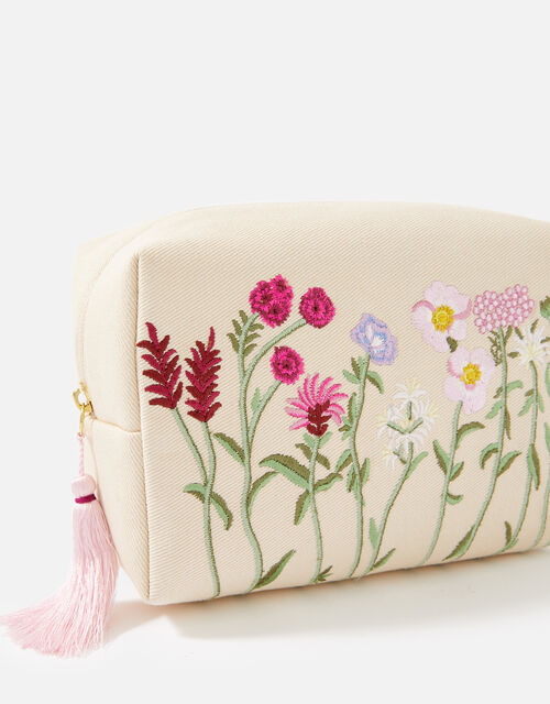 Flower Embroidered Make Up Bag , , large
