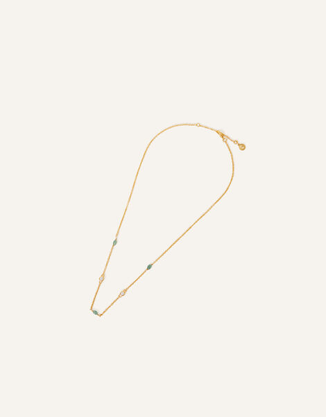 14ct Gold-Plated Sparkle Aventurine Necklace, , large