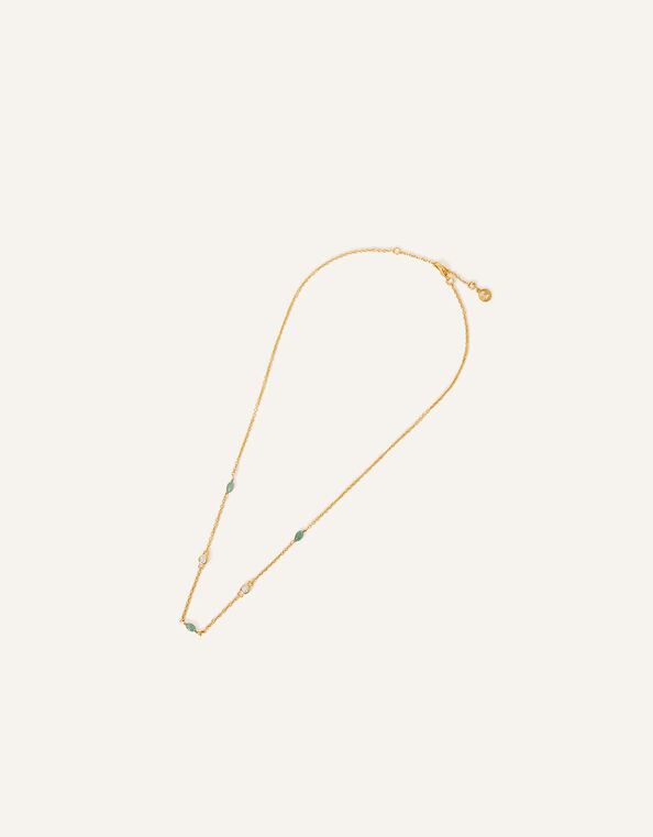 14ct Gold-Plated Sparkle Aventurine Necklace, , large