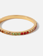 14ct Gold-Plated Rainbow Eternity Ring, Multi (BRIGHTS-MULTI), large