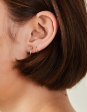 14ct Gold Plated Surgical Steel Clicker Hoops, , large