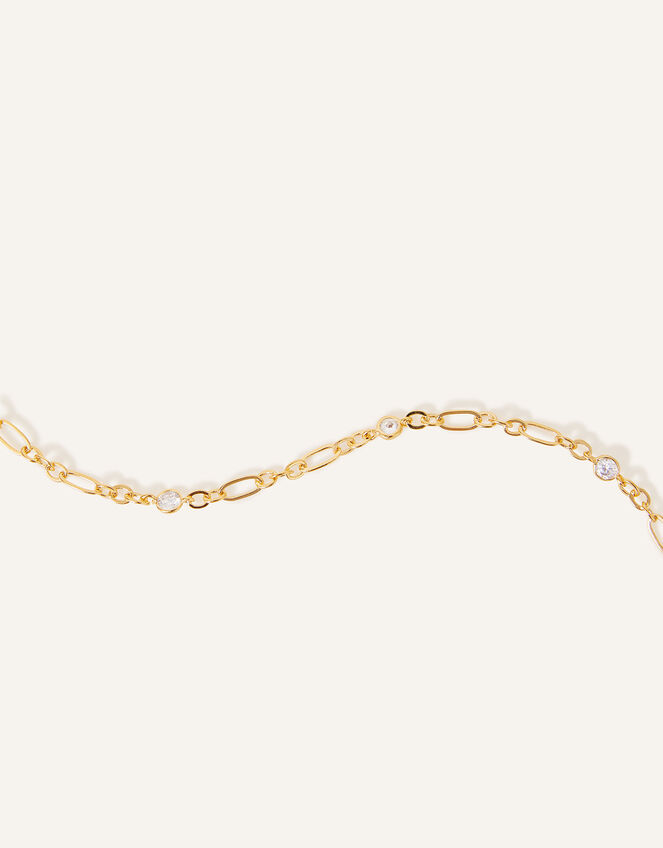14ct Gold-Plated Sparkle Chain Bracelet, , large