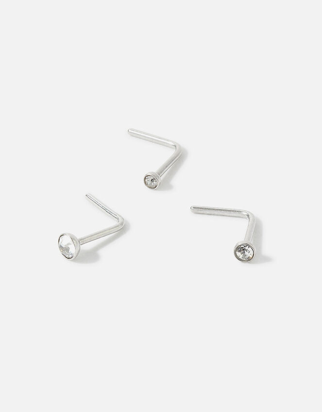 Stainless Steel Mixed Nose Studs Set of Three, , large