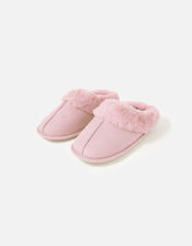 Suedette Mule Slippers, Pink (PINK), large