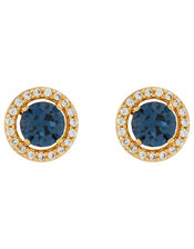 Sparkly Gold-Plated Stud Earrings with Swarovski® Crystals, , large