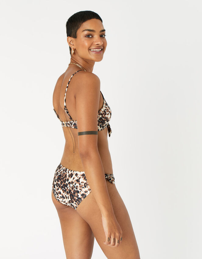 Leopard Tie Bikini Briefs, Brown (BROWN), large