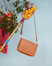 Whipstitch Flap Cross-Body Bag, , large