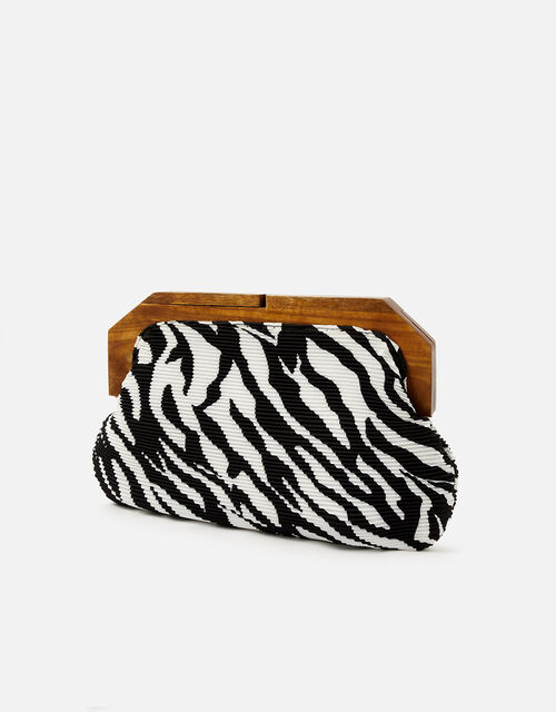 Zebra Pleated Clutch Bag Clutch bags Accessorize UK