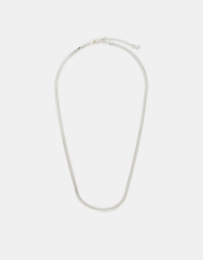 Sterling Silver-Plated Omega Chain Necklace, , large