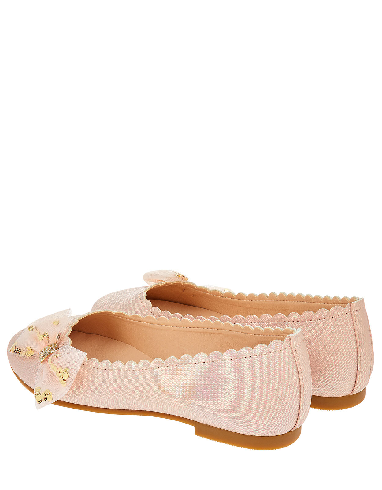 Scalloped peep hot sale toe flats