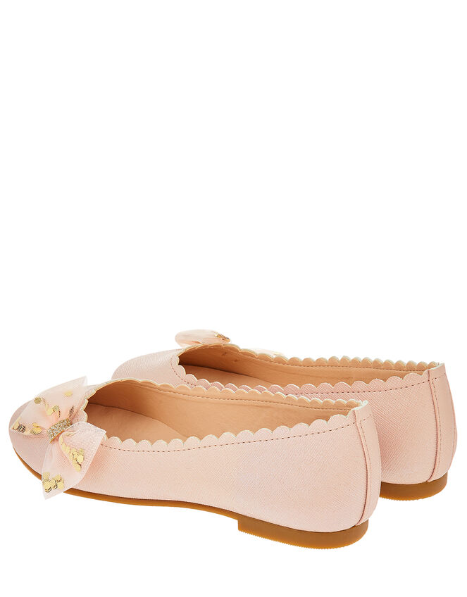 Bow Scalloped Ballerina Shoes, Pink (PINK), large