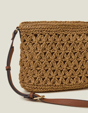 Raffia Crossbody Bag, , large